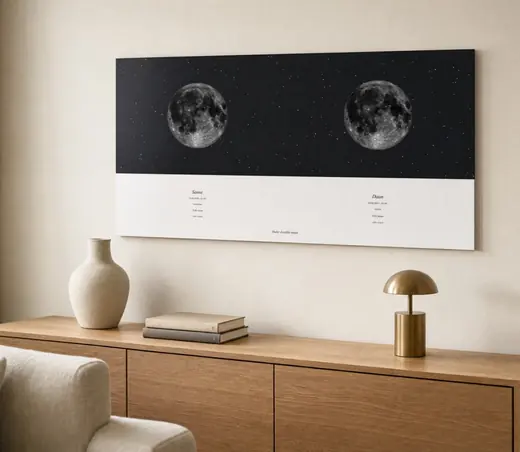 Maanposter in een interieur — inspiratiebeeld